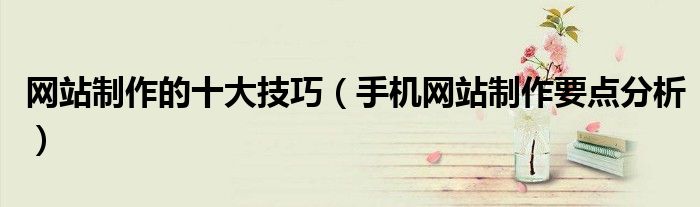 网站制作的十大技巧(手机网站制作要点分析)