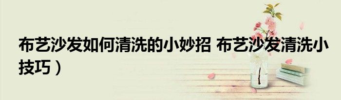 布艺沙发如何清洗的小妙招 布艺沙发清洗小技巧)