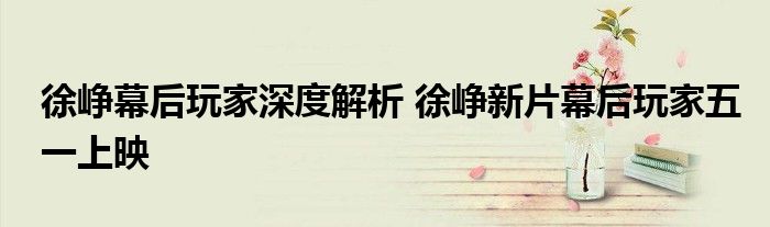 徐峥幕后玩家深度解析 徐峥新片幕后玩家五一上映