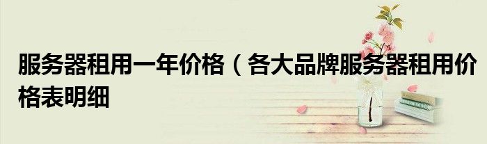 服务器租用一年价格(各大品牌服务器租用价格表明细