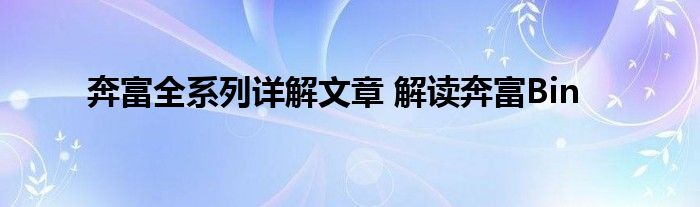 奔富全系列详解文章 解读奔富Bin