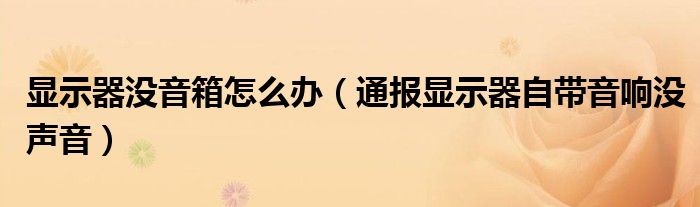 显示器没音箱怎么办(通报显示器自带音响没声音)