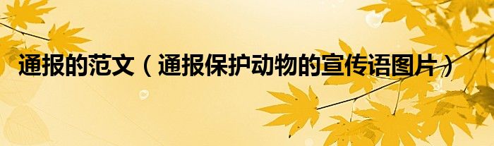 通报的范文(通报保护动物的宣传语图片)