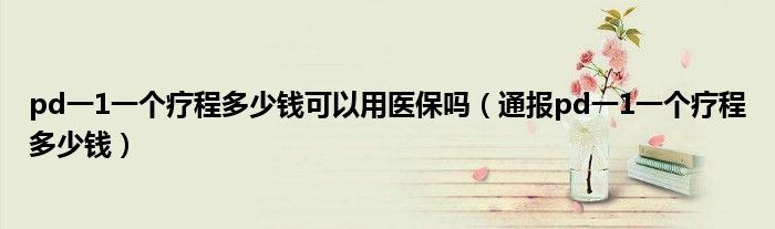 pd一1一个疗程多少钱可以用医保吗(通报pd一1一个疗程多少钱)