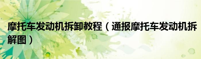 摩托车发动机拆卸教程(通报摩托车发动机拆解图)