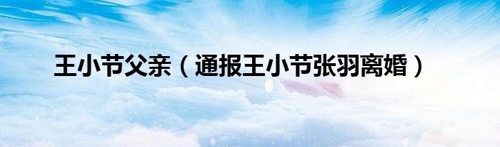 王小节父亲(通报王小节张羽离婚)
