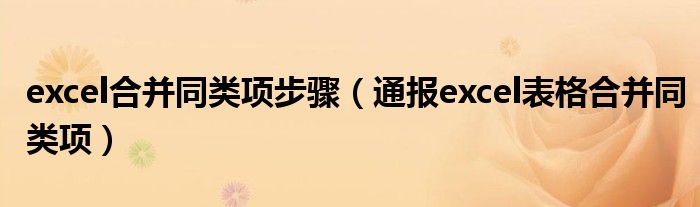 excel合并同类项步骤(通报excel表格合并同类项)