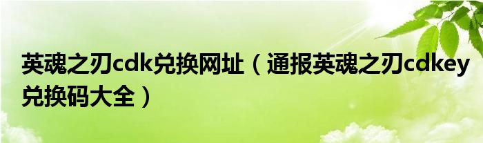 英魂之刃cdk兑换网址(通报英魂之刃cdkey兑换码大全)
