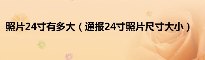 照片24寸有多大（通报24寸照片尺寸大小）