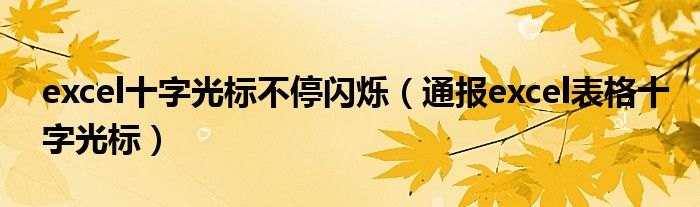 excel十字光标不停闪烁(通报excel表格十字光标)