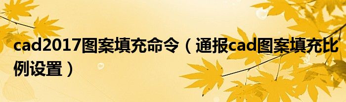 cad2017图案填充命令(通报cad图案填充比例设置)