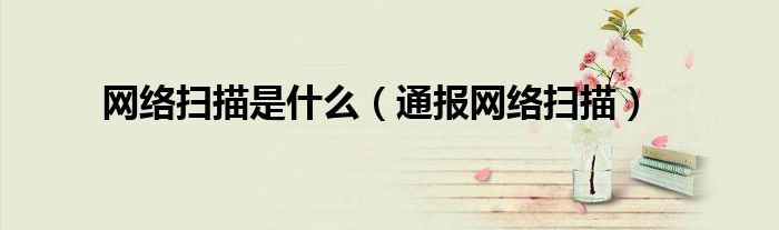 网络扫描是什么(通报网络扫描)