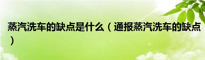 蒸汽洗车的缺点是什么(通报蒸汽洗车的缺点)