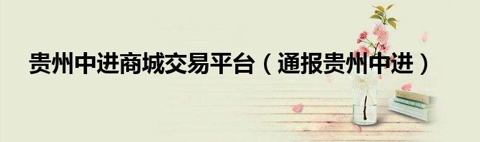 贵州中进商城交易平台(通报贵州中进)
