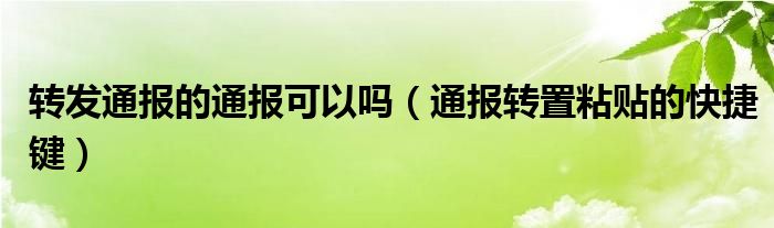 转发通报的通报可以吗(通报转置粘贴的快捷键)
