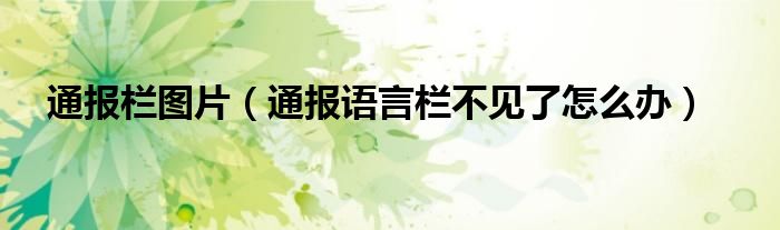 通报栏图片(通报语言栏不见了怎么办)