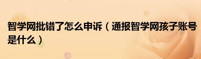 智学网批错了怎么申诉(通报智学网孩子账号是什么)