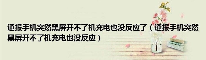 通报手机突然黑屏开不了机充电也没反应了(通报手机突然黑屏开不了机充电也没反应)