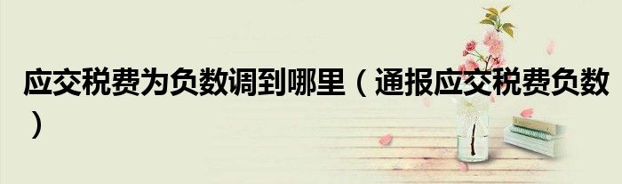 应交税费为负数调到哪里(通报应交税费负数)