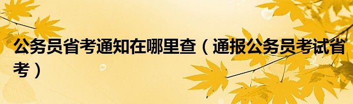 公务员省考通知在哪里查(通报公务员考试省考)