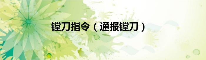 镗刀指令（通报镗刀）