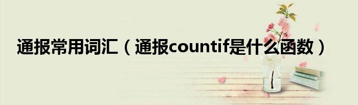 通报常用词汇(通报countif是什么函数)