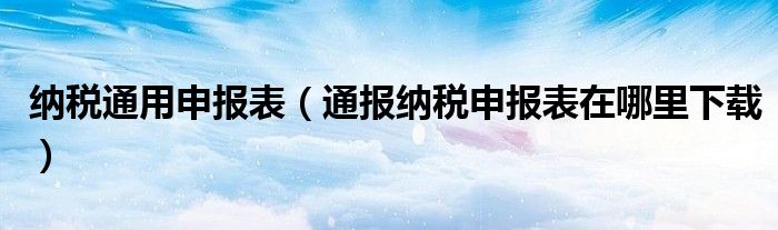 纳税通用申报表(通报纳税申报表在哪里下载)