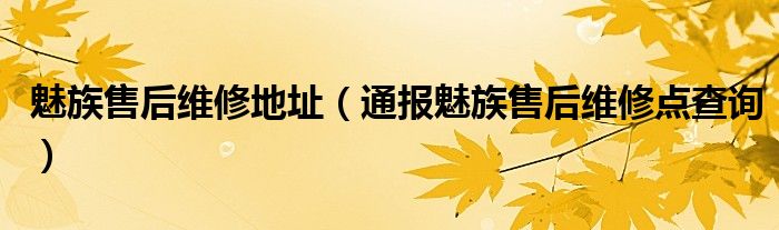 魅族售后维修地址(通报魅族售后维修点查询)
