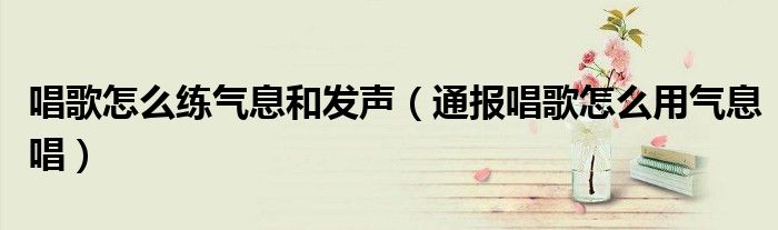 唱歌怎么练气息和发声(通报唱歌怎么用气息唱)