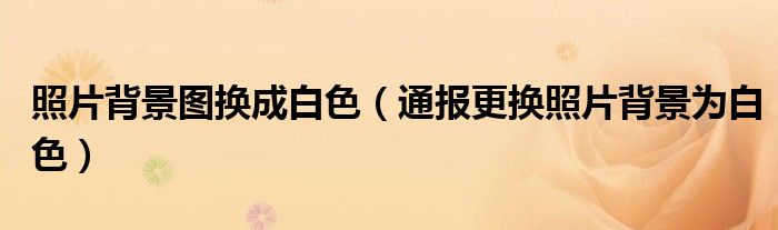 照片背景图换成白色(通报更换照片背景为白色)