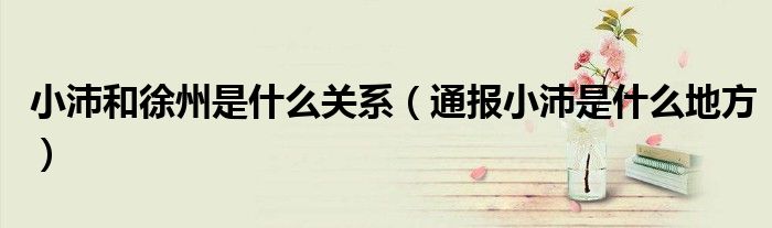 小沛和徐州是什么关系(通报小沛是什么地方)