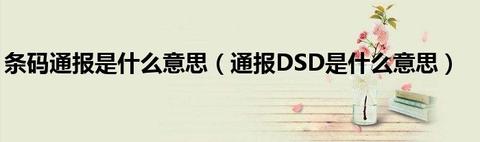 条码通报是什么意思（通报DSD是什么意思）