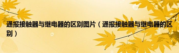 通报接触器与继电器的区别图片（通报接触器与继电器的区别）