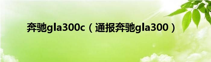 奔驰gla300c(通报奔驰gla300)