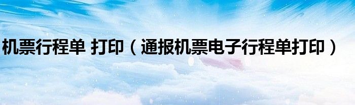 机票行程单 打印(通报机票电子行程单打印)