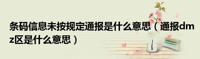 条码信息未按规定通报是什么意思(通报dmz区是什么意思)