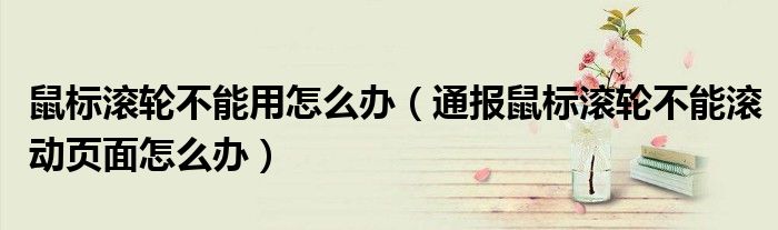 鼠标滚轮不能用怎么办(通报鼠标滚轮不能滚动页面怎么办)