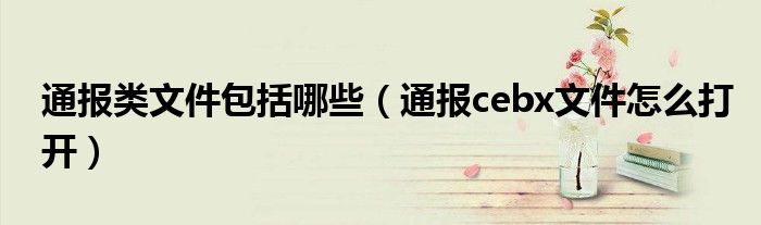 通报类文件包括哪些（通报cebx文件怎么打开）
