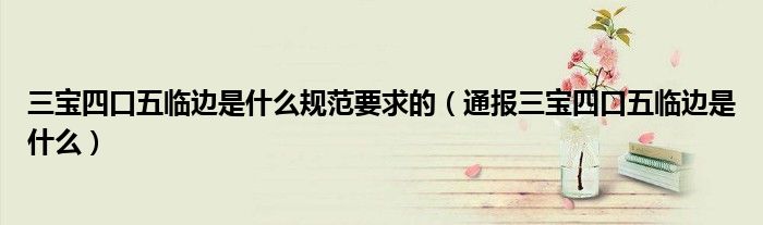 三宝四口五临边是什么规范要求的(通报三宝四口五临边是什么)