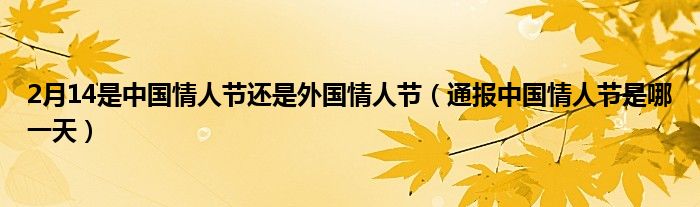2月14是中国情人节还是外国情人节(通报中国情人节是哪一天)