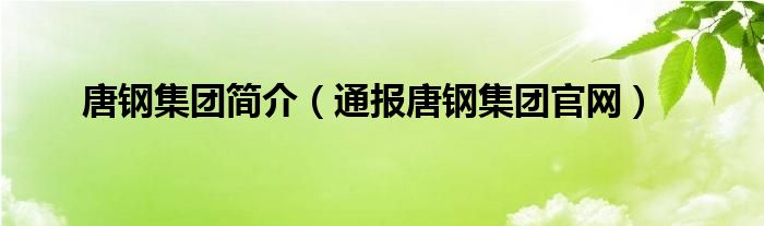 唐钢集团简介（通报唐钢集团官网）