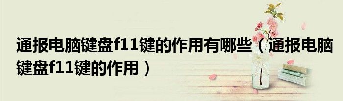 通报电脑键盘f11键的作用有哪些(通报电脑键盘f11键的作用)