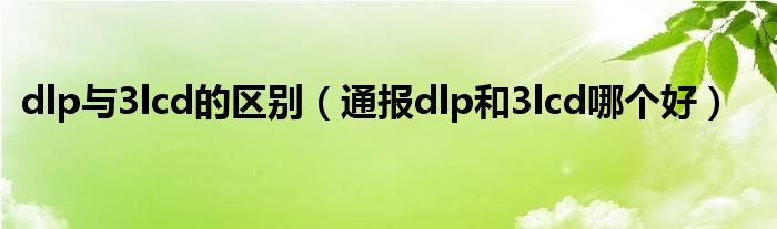 dlp与3lcd的区别(通报dlp和3lcd哪个好)