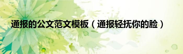 通报的公文范文模板(通报轻抚你的脸)