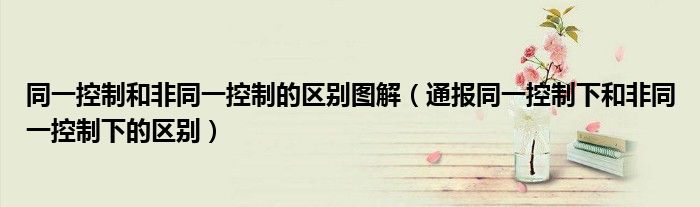 同一控制和非同一控制的区别图解(通报同一控制下和非同一控制下的区别)