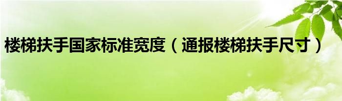 楼梯扶手国家标准宽度(通报楼梯扶手尺寸)