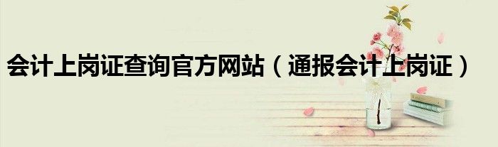 会计上岗证查询官方网站(通报会计上岗证)