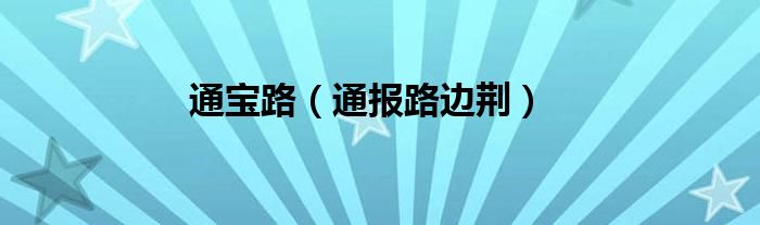 通宝路（通报路边荆）
