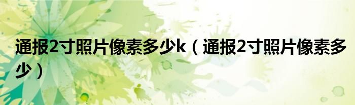 通报2寸照片像素多少k(通报2寸照片像素多少)