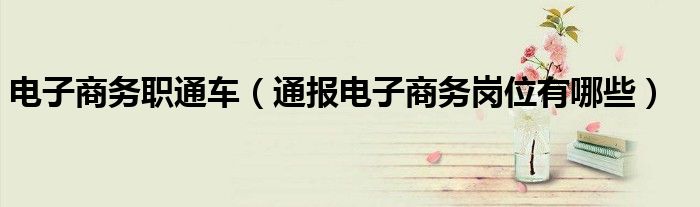 电子商务职通车(通报电子商务岗位有哪些)